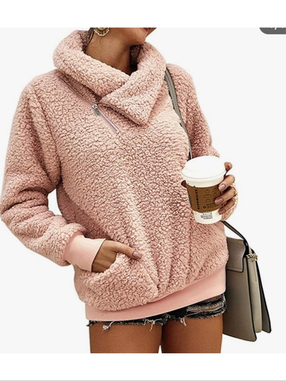 Urban Outdoor Teddy Sherpa Fleece Pullover Pink Size XXL